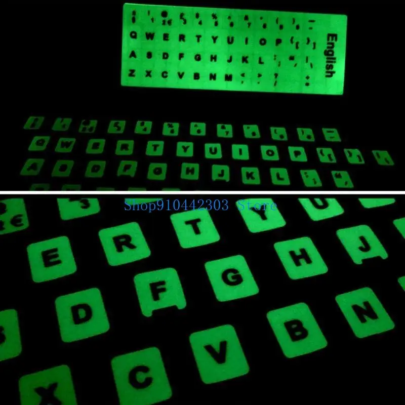 652F Black Letters Fluorescent Keyboard Italian Sticker Button Letters Stickers for Laptop Computer Keyboards