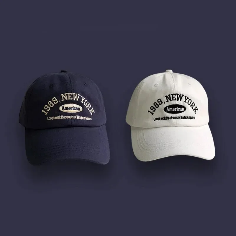 

Korean Retro Baseball Cap - Unisex Embroidered Letter Hat for Women & Men, Versatile 4-Season Couple Matching Streetwear