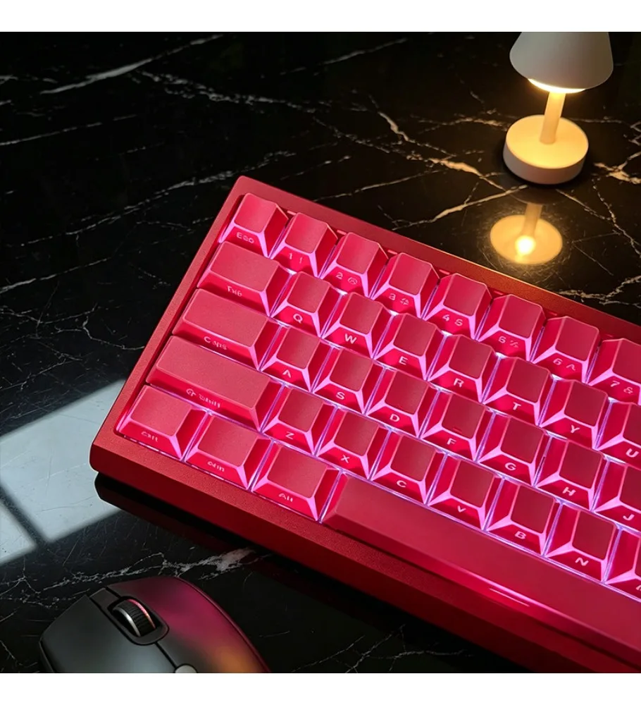 Red wooting folding edge corner light transmission side engraving keyboard keycap custom magnetic axis PBT two-color injection