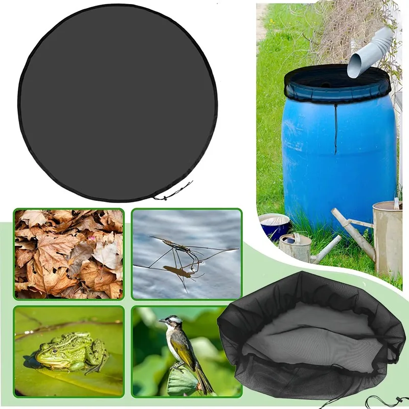 

Water Collector Protector Rain Barrel Screen Net with Drawstring Rainwater Tank Net Cover Raindrop Bucket Lid Mesh Cover Netting