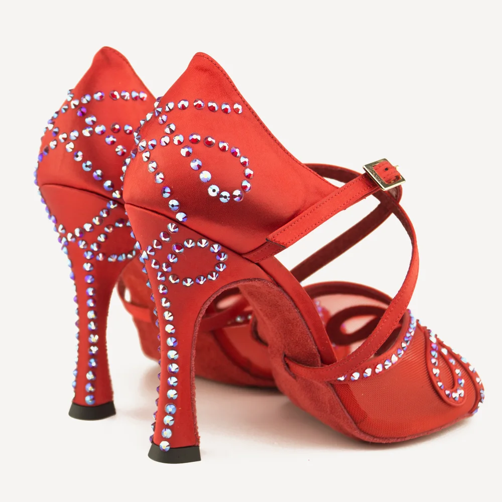 Zapatos de baile para mujer, zapatos de Tango, Salsa, baile latino, diamantes de imitación, sandalias para niñas, botas de baile para fiesta de