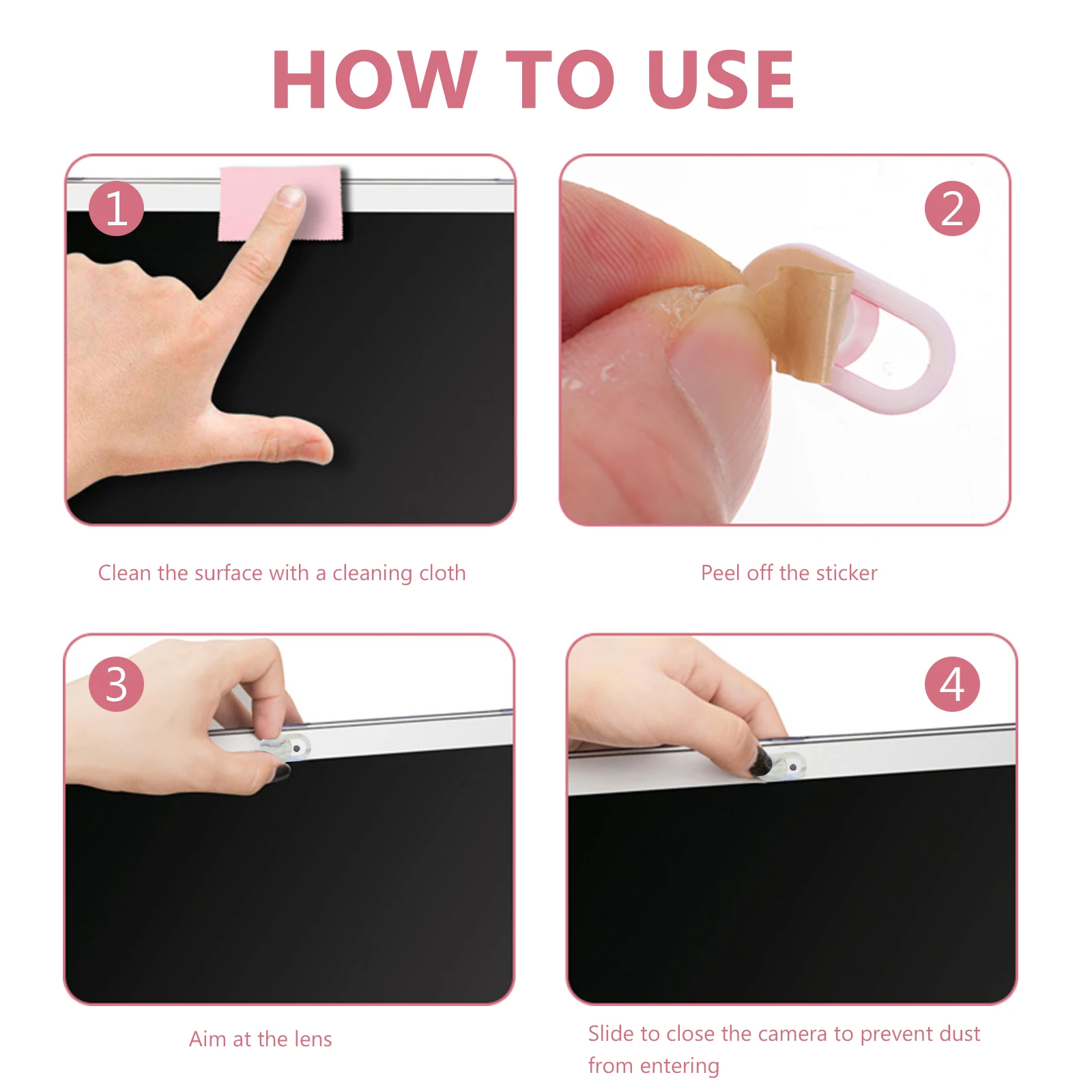 6Pcs Privacy Protection Stickers Easy Install Webcam Covers Laptop Slide Anti-Hacking Security