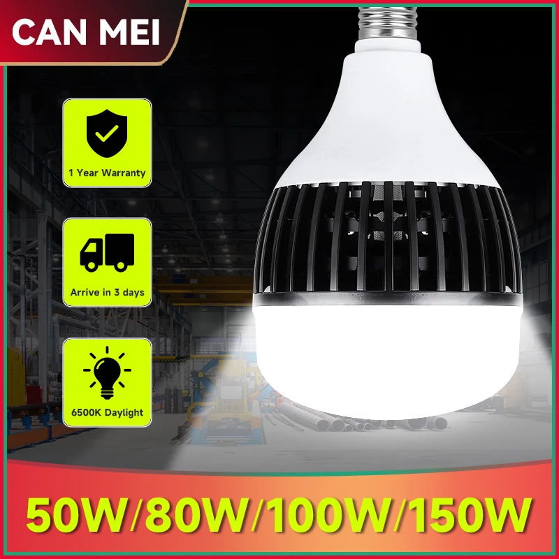 Super Bright E27 Led Light Bulb 50W 80W 100W 150W Ampoule Bombilla Led E27 Lamp Bulb 220V Lighting for Kitchen Garage Streetlamp