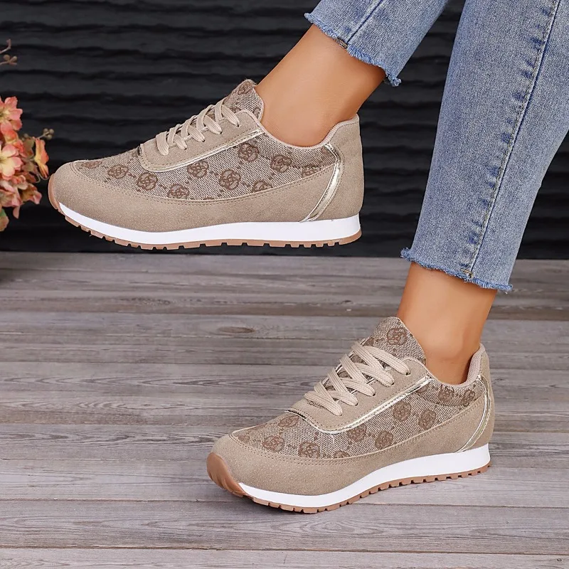 Grey Fashion 2024 wiosna nowe Sneaker luksusowe buty damskie Khaki buty wulkanizowane Plus rozmiar 42 wygodne buty do koszykówki