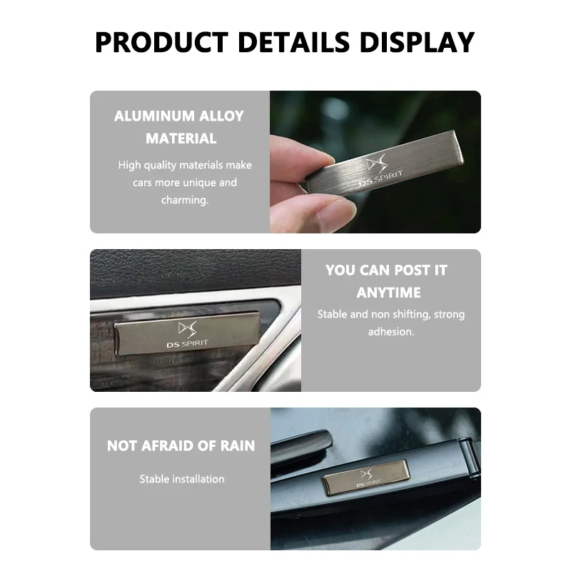 Car Decals Accessories Aluminum Alloy Emblem Auto Body Stickers Decoration For DS DS3 E-Tense DS5LS‌ ‌DS5 DS6‌ DS7 ‌DS9‌ SPIRIT