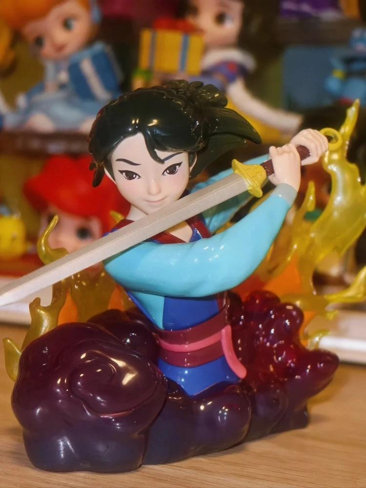 Disney artístico mapeamento caixa cega série ii ariel jasmim cinderela aurora hua mulan neve branca anime fgiure caixa mistério brinquedo