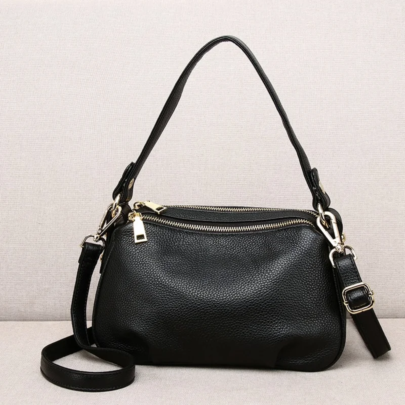 

Cowhide Casual Genuine Leather Women's Bag 2023 New Fashion Simple Versatile Portable Small Bag Shoulder Crossbody Bag