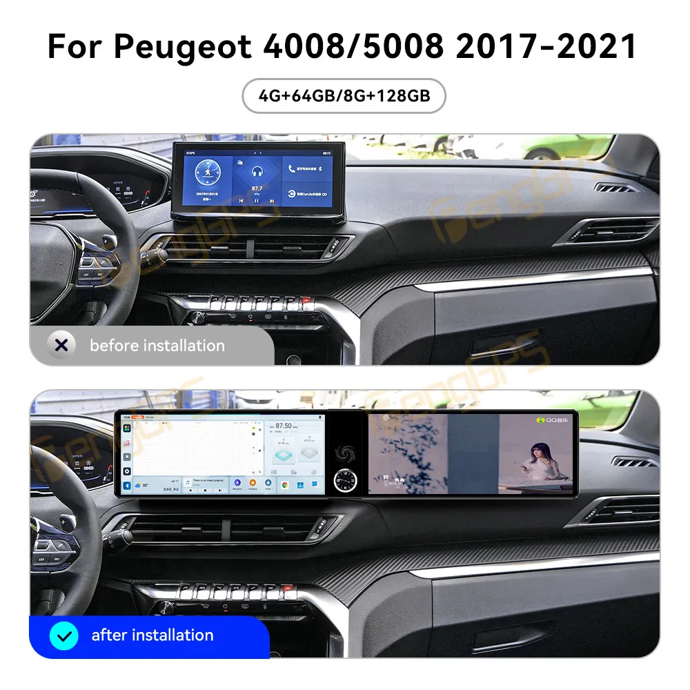 Touch Screen Car Radio For Peugeot 4008 5008 2017-2021 Android GPS Automotive Multimedia Auto Radio Stereo Receiver Head Unit