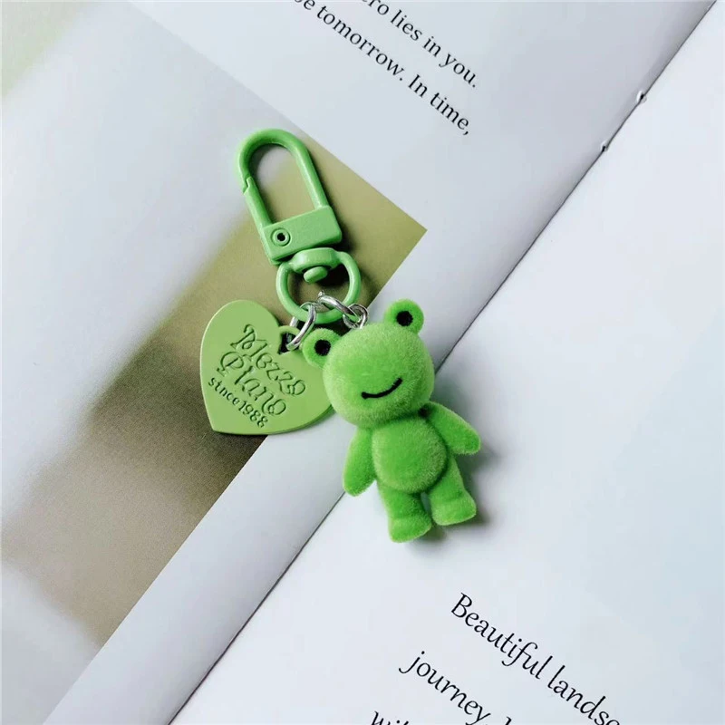 Lanière de téléphone grenouille de bande dessinée mignonne, porte-clés de téléphone de flocage, joli animal, pendentif de clé, ornement de sac à dos, cadeaux de couple, 1pc