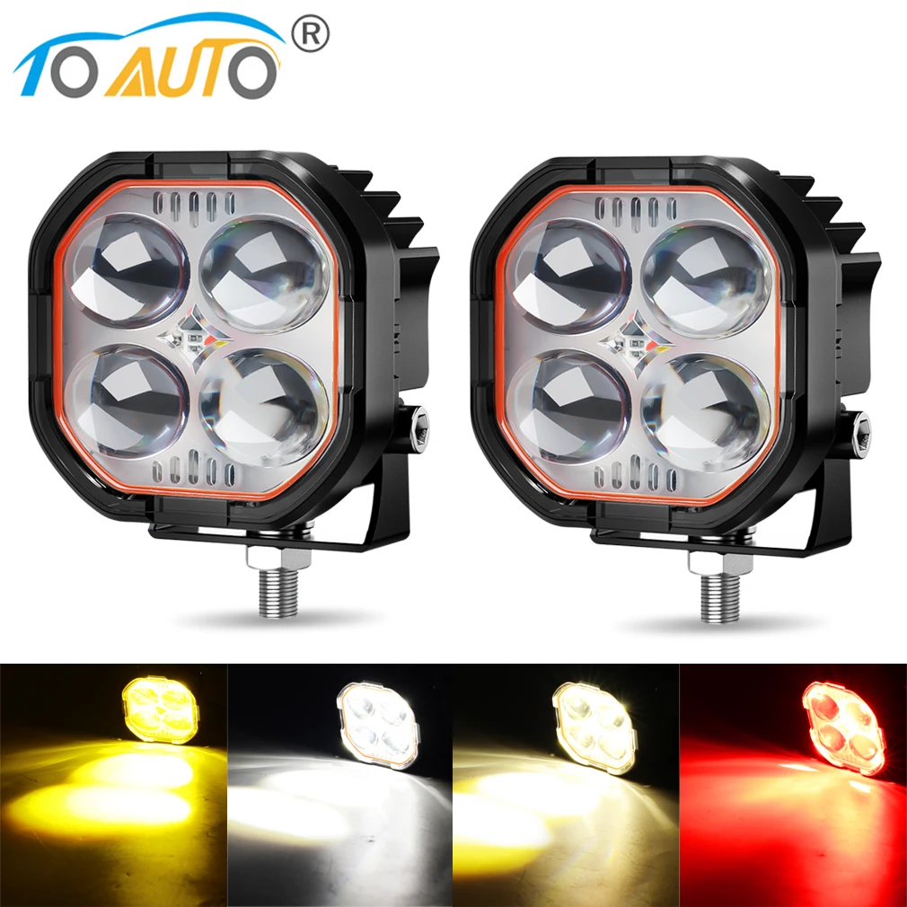 

Motorcycle LED Spotlight Fog Light Auxiliary Projector Strobe Projector Lens Spotlight Dual Hi/Lo Beam Truck Moto Headlight