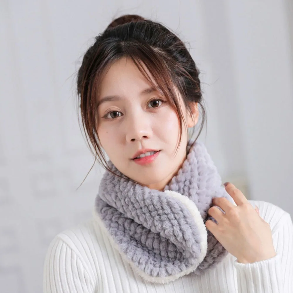 Long Plush Warm Neck Collar For Women Winter Scarf Thermal Fleece Outdoor Sports Scarf Full Face Snood Neck Scarves Muffler