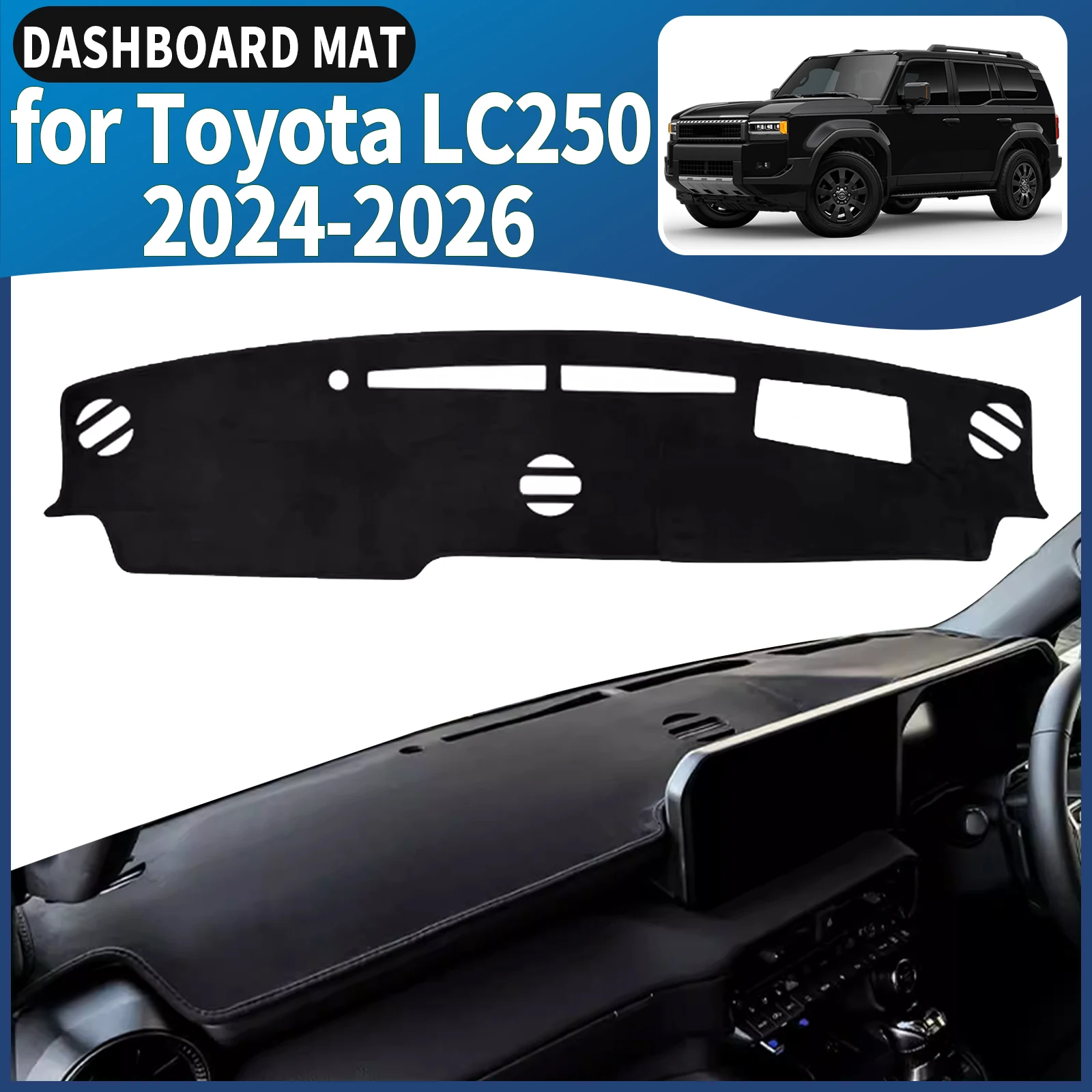 

for Toyota Land Cruiser Prado LC250 2026-2024 LC 250 Car Dashmat Dashboard Cover Pad Protective Carpet Leather DashMat Sunshade