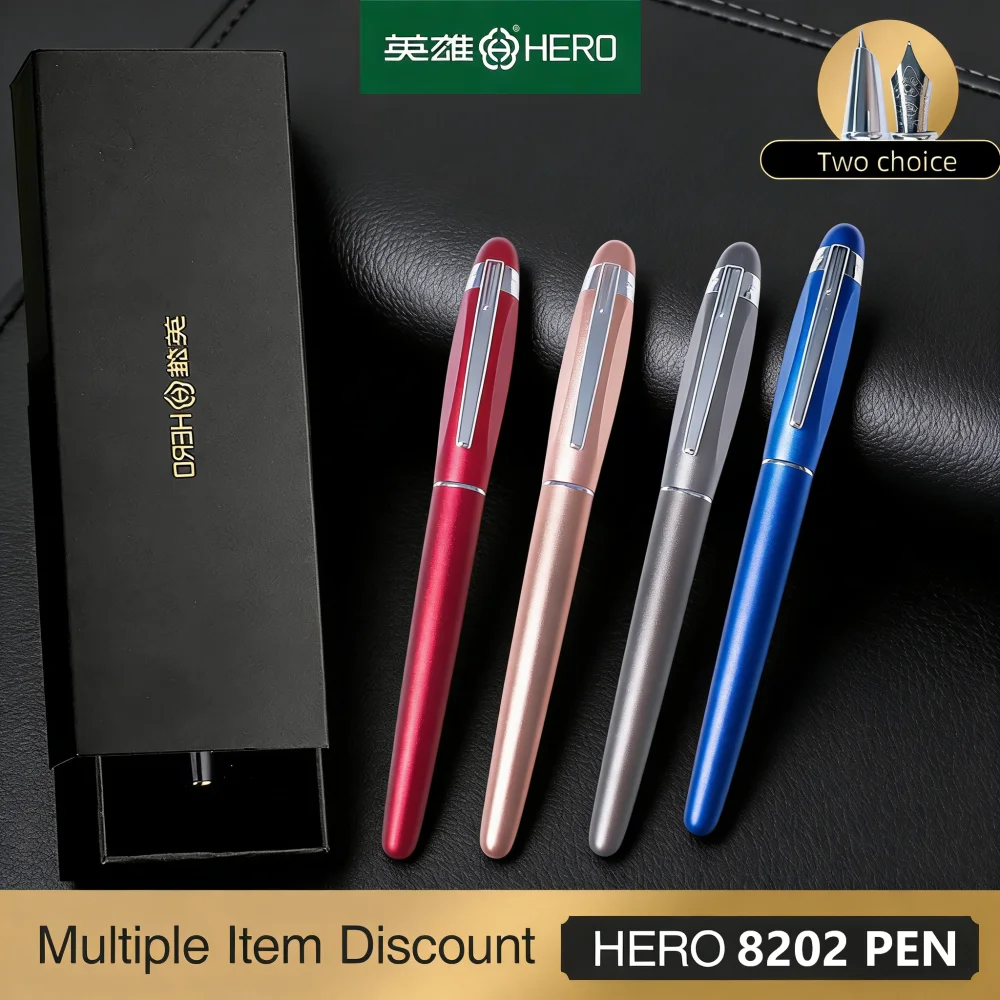 

Перьевая ручка HERO 8202, 4 цвета, для каллиграфии, с роторной заправкой чернил, матовая текстура, премиум-класс, металлическая, для студентов и офиса