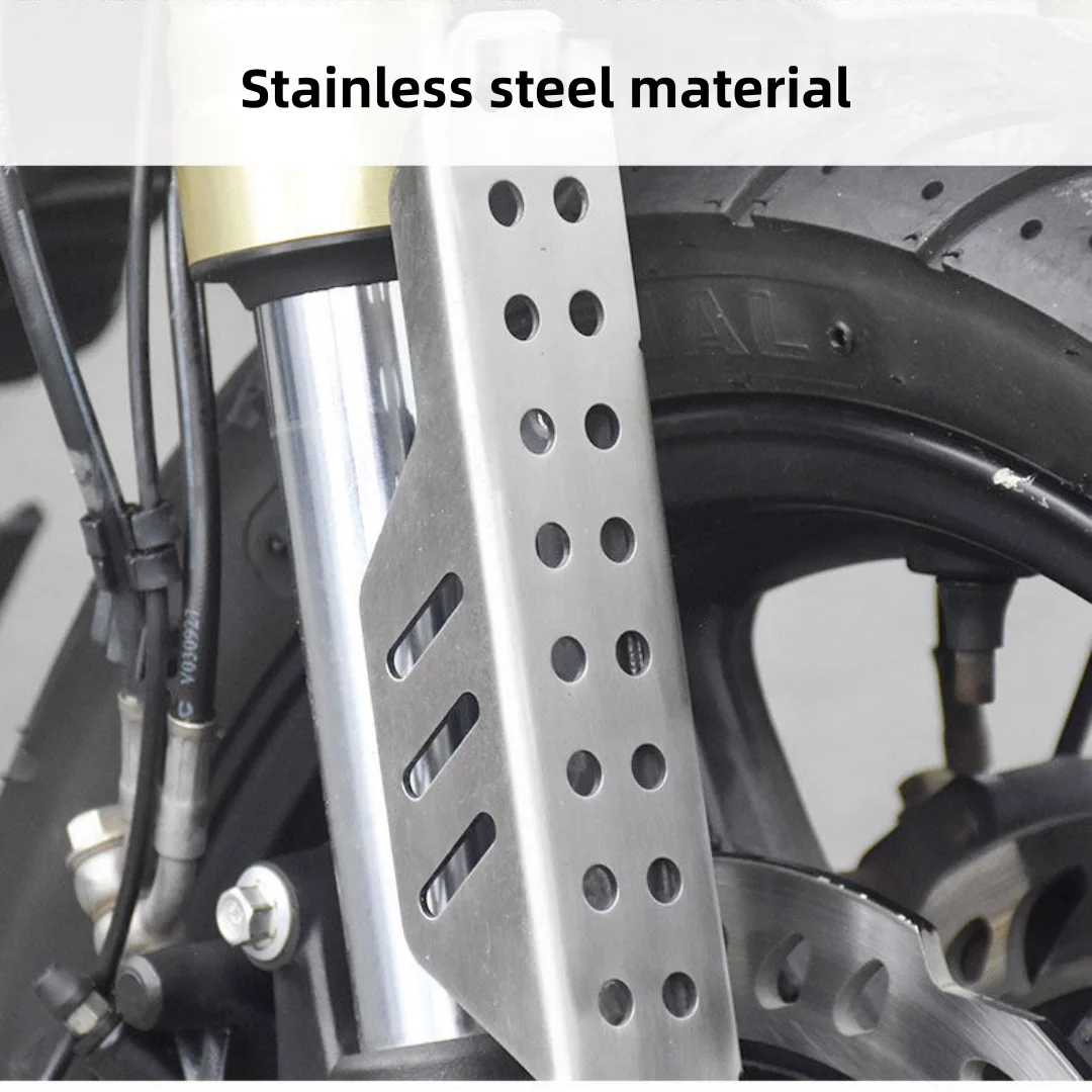 

For VOGE 300AC, before modification - shock absorber guard plate and stainless steel front fork protection cover