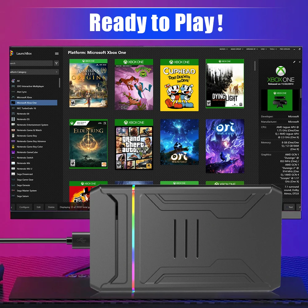 launchbox 3 ТБ игровые жесткие диски для Xbox/Xboxone/PS4/PS3/PS2/Wii/Switch/Saturn HDD с 10000+ играми Plug&Play для WIN PC