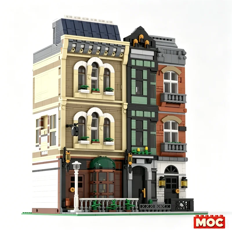 3561PCS MOC Detective's Office And Book Shop 11371 + 10351 No Extra Parts Modular Building Blocks Educational Assembly Toy Gift