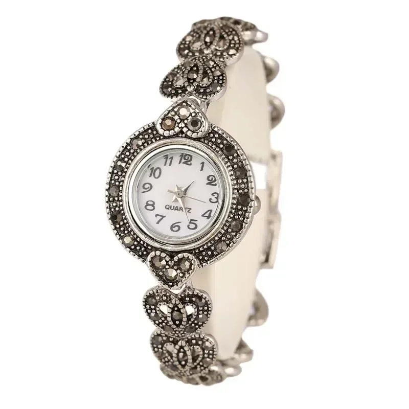 

Luxury Retro Water Diamond Women's Silver Bracelet Watch Crystal Bracelet Wristwatch for Women Watches Dames Horloges 여성시계