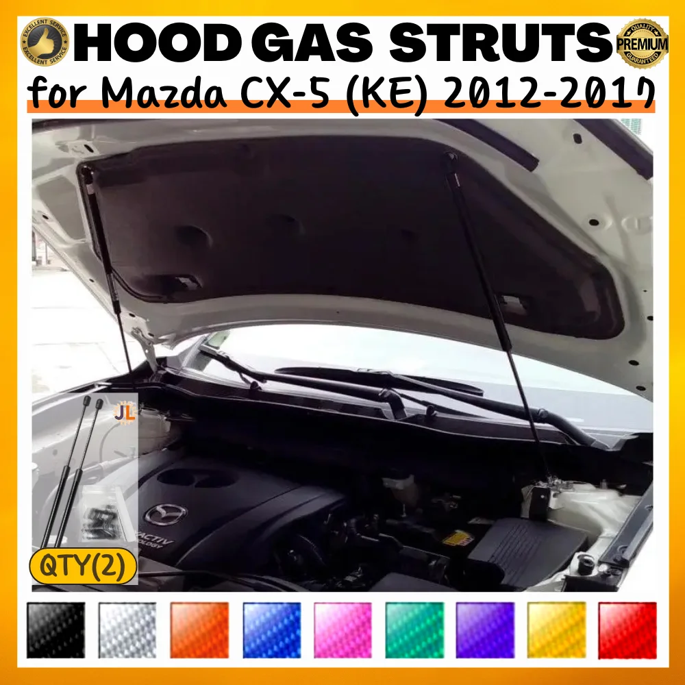 

Qty(2) Стойки капота для Mazda CX-5 (KE) 1st 2012-2017 Передний капот Модифицированные газовые пружины Амортизаторы Подъемные опоры Амортизаторы