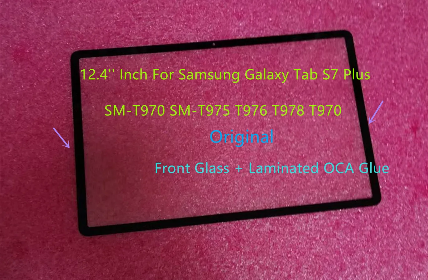 New 12.4'' Inch For Samsung Galaxy Tab S7 Plus SM-T970 SM-T975 T976 T978 T970 Touch Screen Front Glass + Laminated OCA Glue