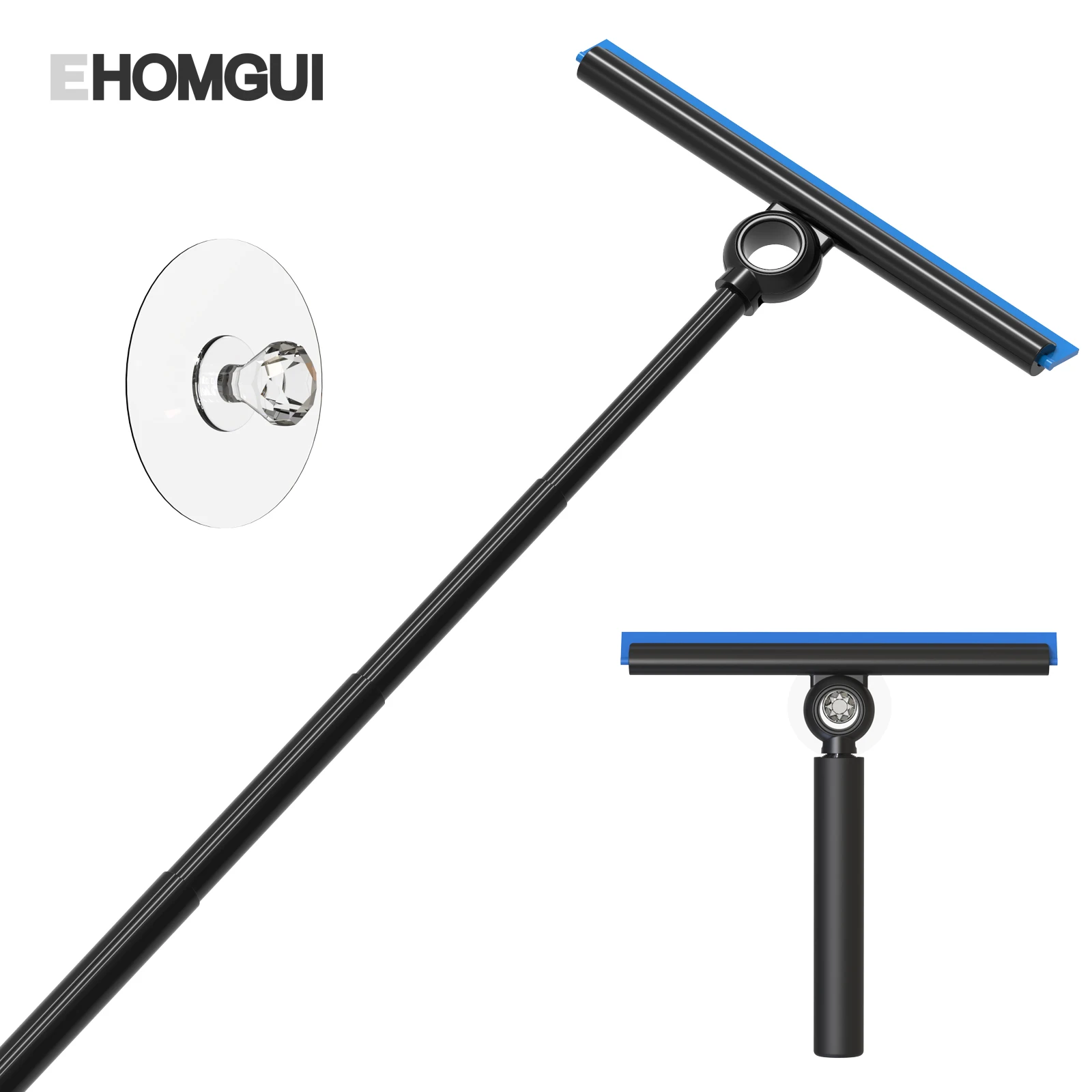 EHOMGUI Shower Squeegee for Glass Door Wiper Scraper Cleaner with Telescopic Handle Bathroom Mirror Wiper Scraper Glass Cleaning