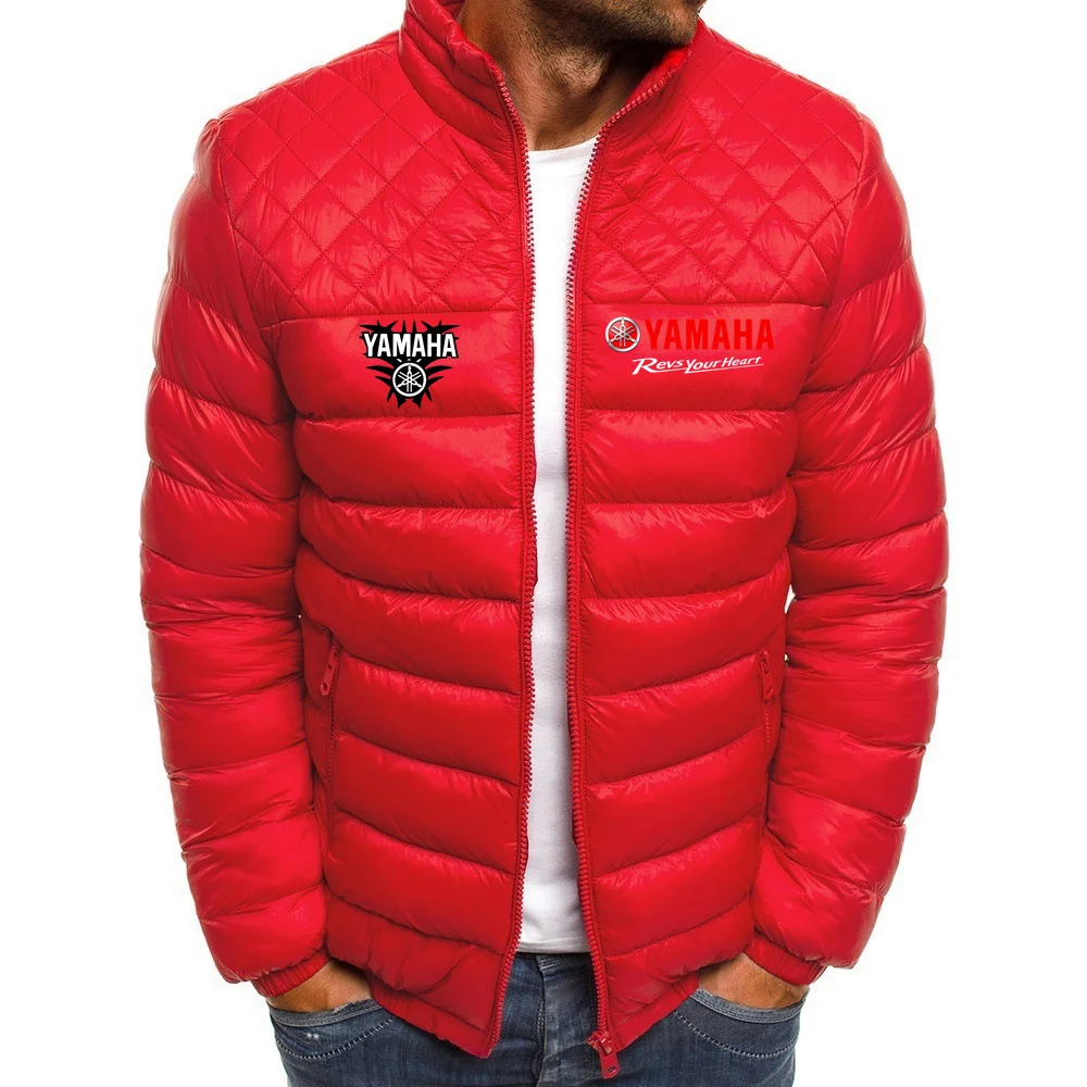 2025 Yamaha logo men's fashion street jacket, pure cotton jacket, thickened stand collar cotton jacket, winter warm fashion cott