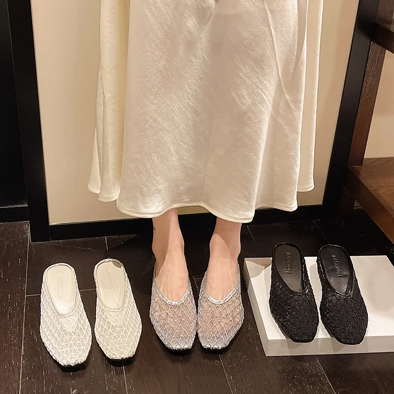 

*Summer New Round Headed Flat Bottomed Comfortable Casual Slippers Fashionable and Sexy Baotou Hot Selling Slippers for Women