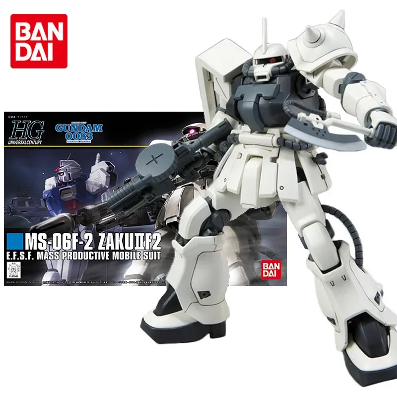 

Special OfferBandai Original Gundam Mol Kit Anime Figure HGUC 1/144 MS-06F-2 Zaku II F2 Action Figures Toys Collectible Gifts fo