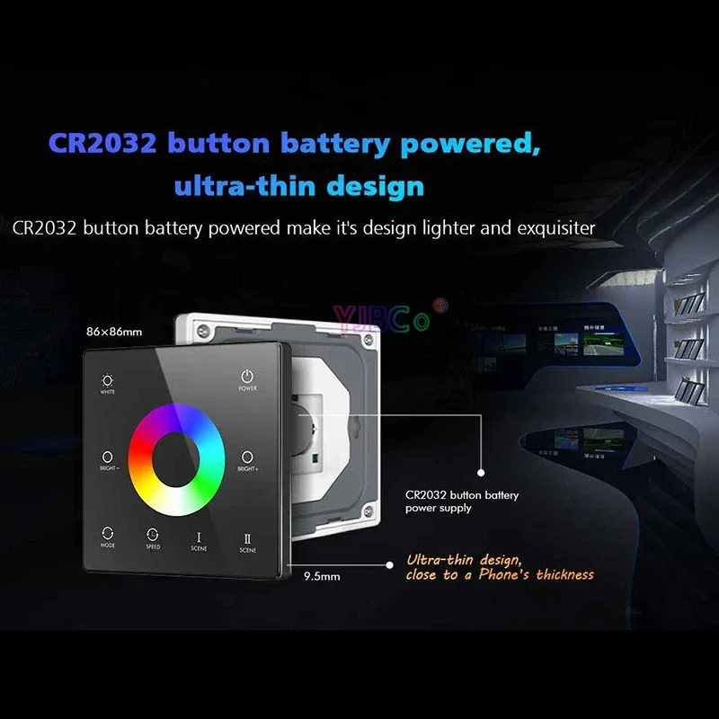 Wall Mounted TW1 Single Color Touch Panel TW2 CCT/TW4 RGB RGBW/TW5 RGBCCT LED controller monochrome 2.4G Remote Dimmer Switch