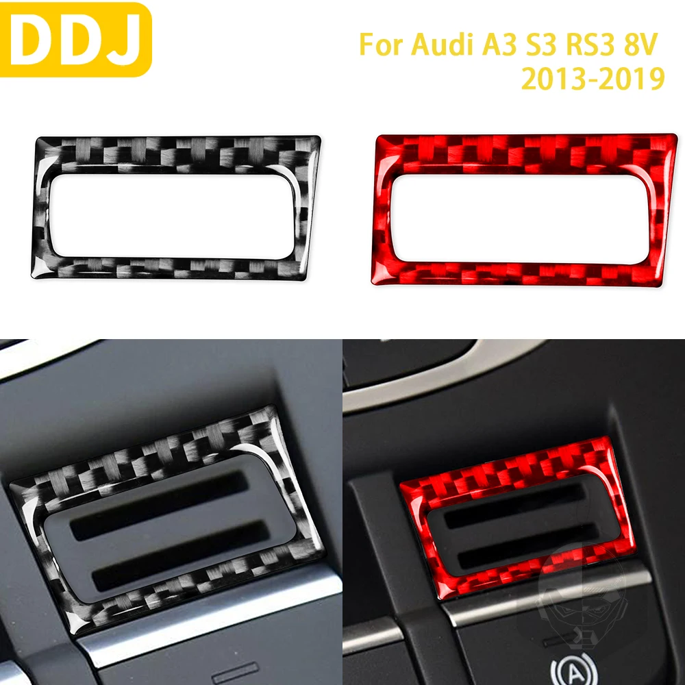 

For Audi A3 S3 RS3 8V 2013-2019 Accessories Carbon Fiber Car Interior Around Handbrake Button Trim Sticker Decoration