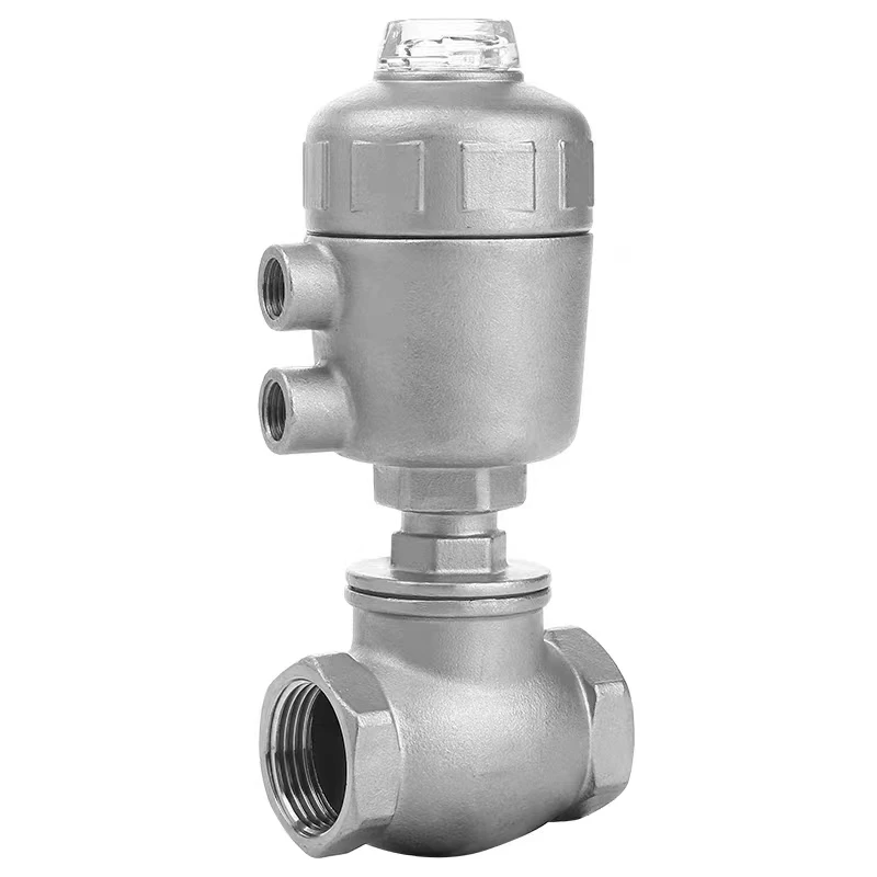 High quality Pneumatic high temperature steam stainless steel 304 female thread plastic actuator ss actuator Angle seat valve