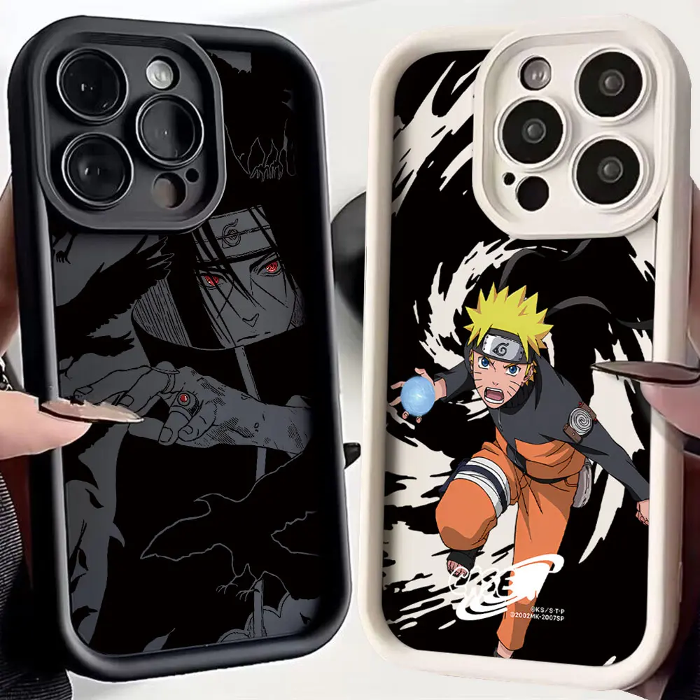 Anime Uchiha Phone Case for Narutos IPhone 16 15 14 13 12 11 Pro Max Mini XR XS X 7 8 Plus Soft TPU Back Cover