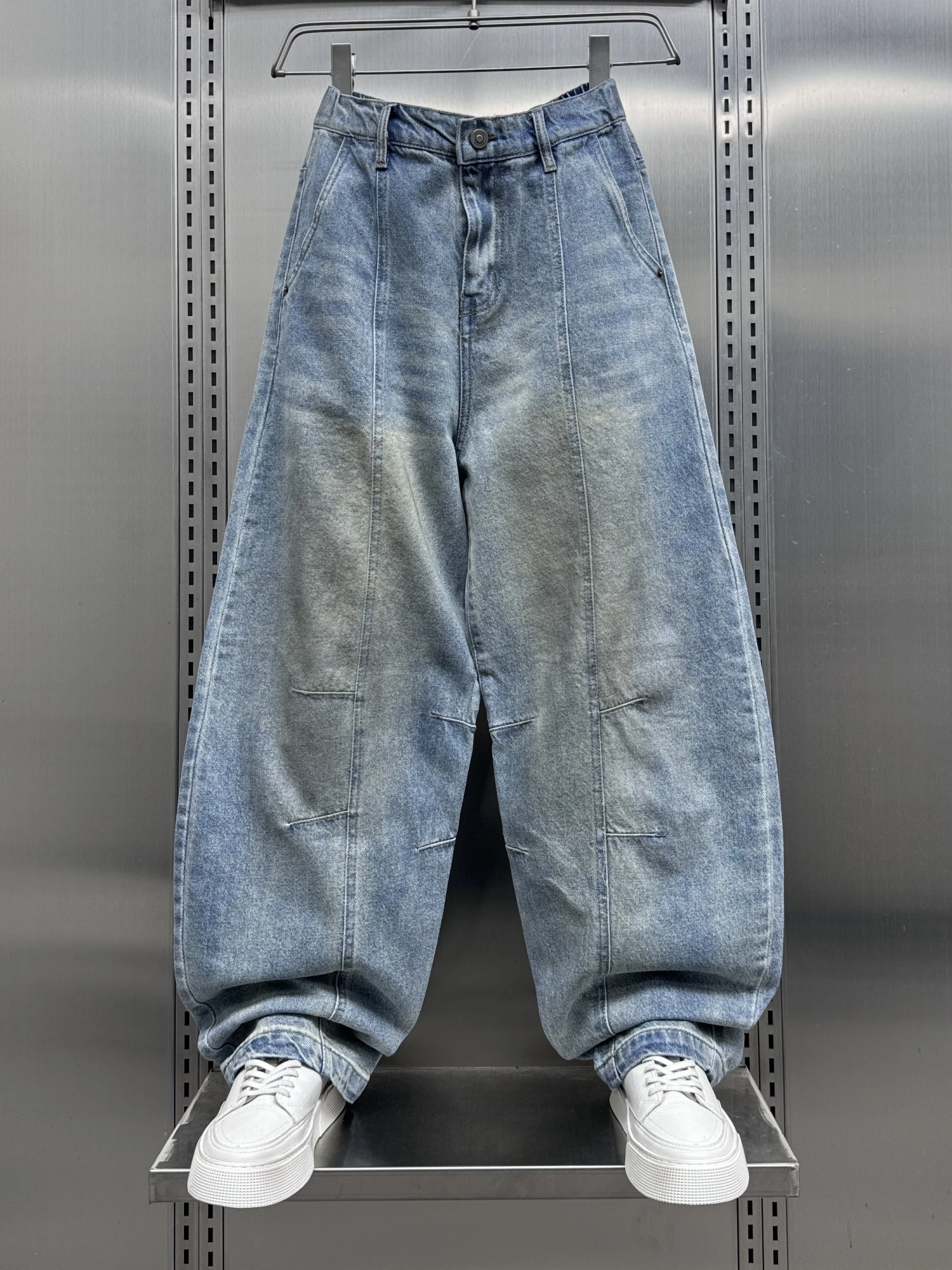 

Spring 2025 Men's Large Size Loose Harlan Jeans Straight Leg Long Trousers Trendy Waed Denim Pants Casual Wear for Youth