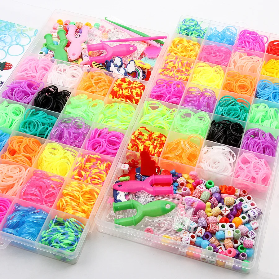 طفل سوار ذاتي الصنع الأربطة المطاطية سيليكون مطاطا راي اللعب تلوح في الأفق الحرفية طفل سوار جديلة سيليكون مطاطا نسج العصابات هدايا لفتاة