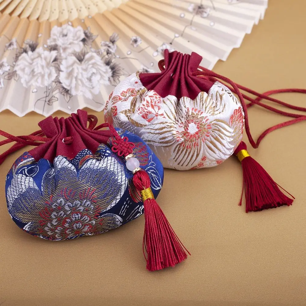 Dragon Boat Festival Bag Flower Embroidery Sachet Jewelry Packaging Brocade Jewelry Storage Bag Retro Pattern Small Pouch