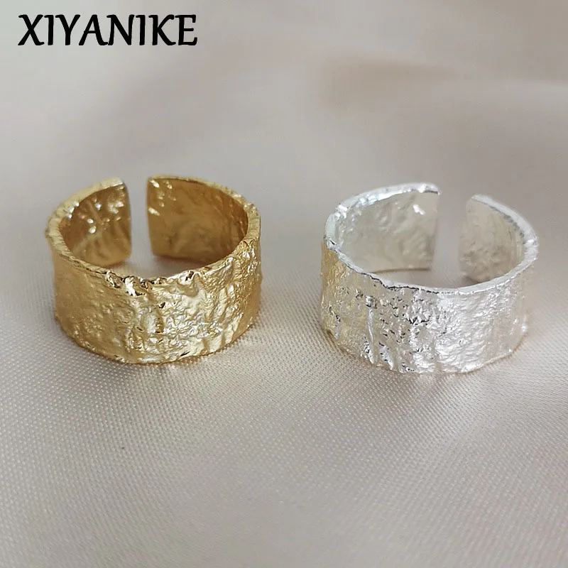XIYANIKE Prevent Allergy Silver Color Wedding Rings New Creative Geometric Handmade Anillo Accessories Jewelry Gifts