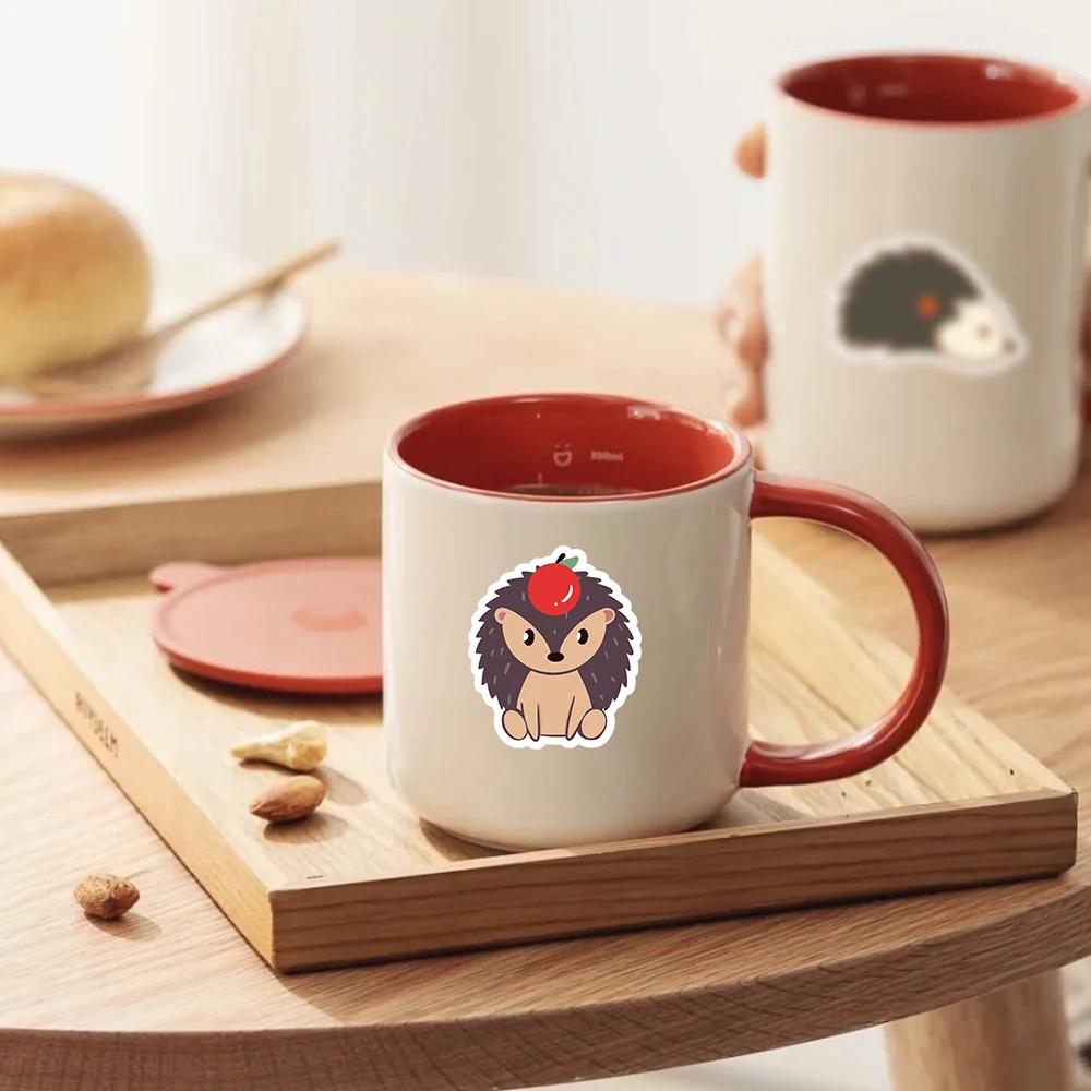 Collezione di adesivi ricci vivaci da 60 pezzi, decalcomanie di animali carini per laptop, diario, album, assortimento di adesivi per creature del bosco