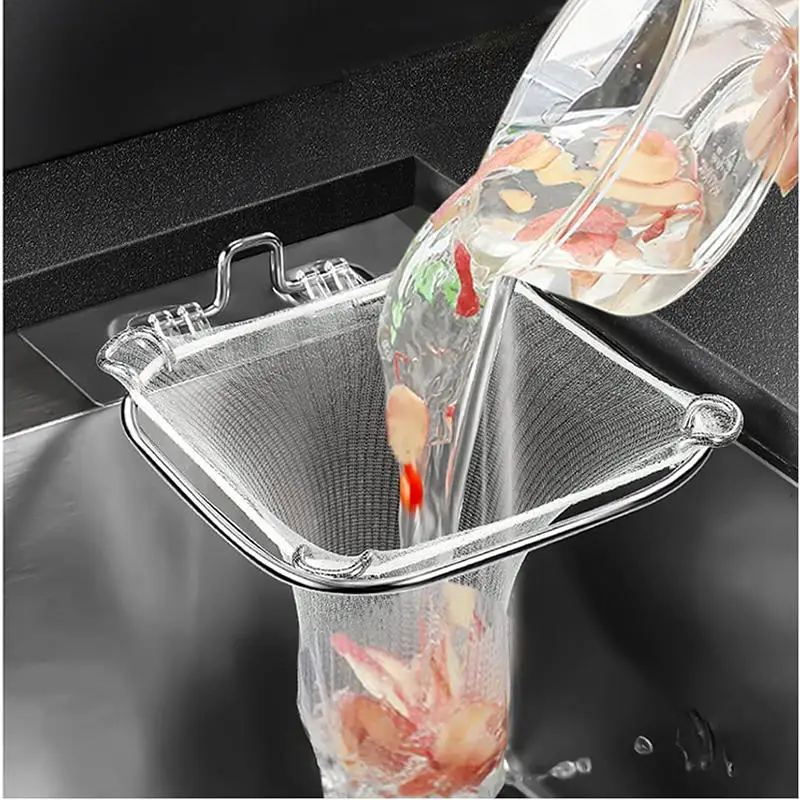 

Kitchen Sink Filter Screen Stainless Steel Hanging Screen Drain Rack Vegetable Washing Special Leftover Soup Garbage Strainer