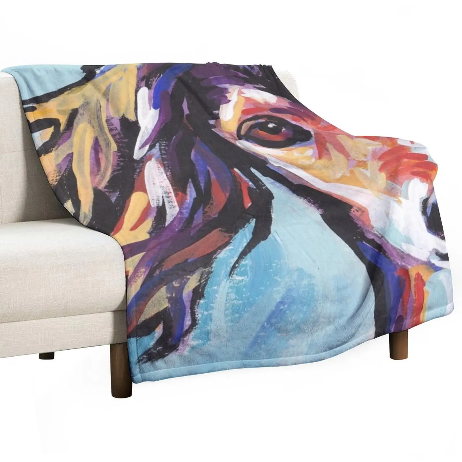 

Saluki Hound Bright colorful pop dog art Throw Blanket Thin Blankets wednesday Decorative Blankets Custom Blanket