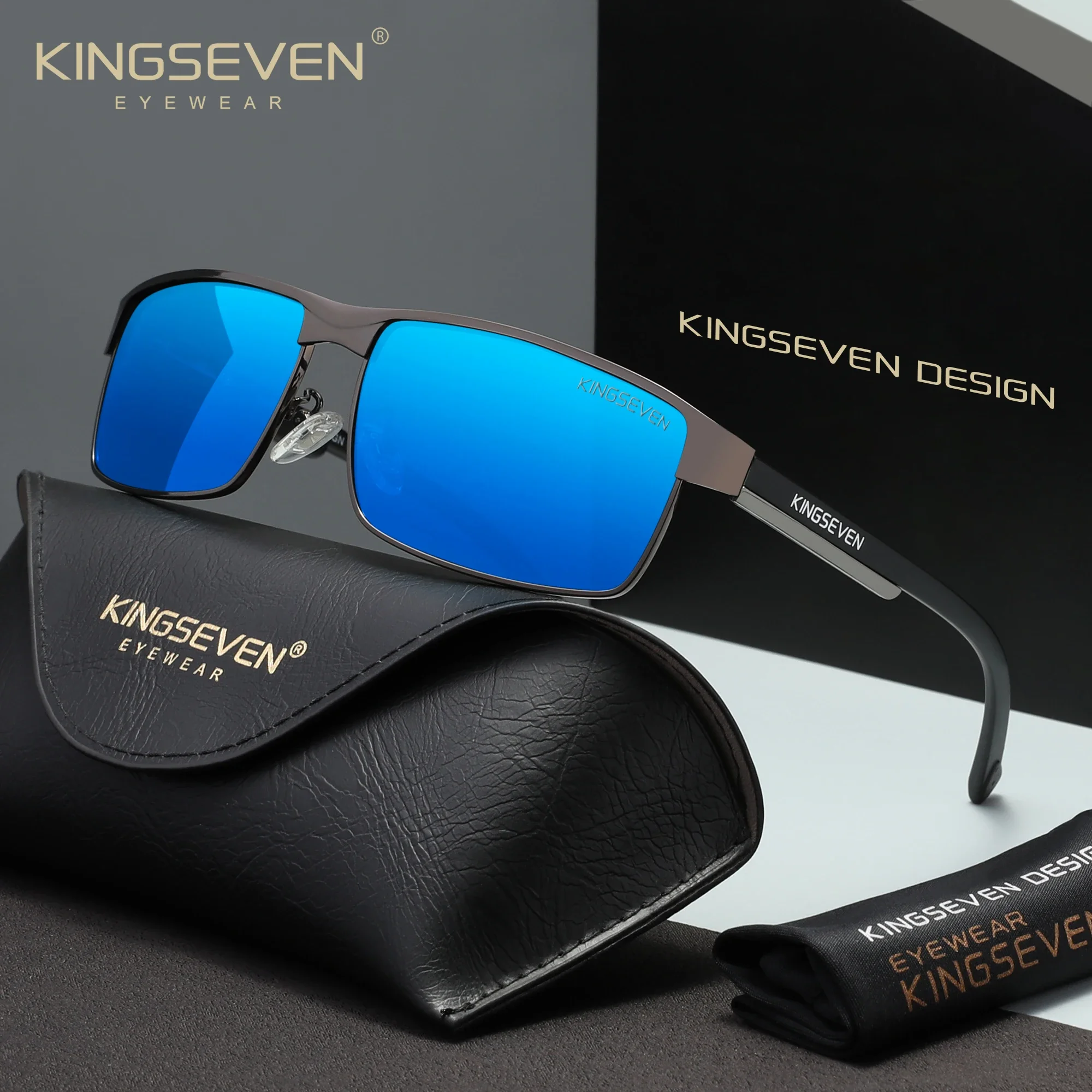 KINGSEVEN Mannen Gepolariseerde Zonnebril Rijden UV400 Anti-Glare Hoge Kwaliteit Bril Mannelijke Causale Rechthoek Mode Outdoor Brillen