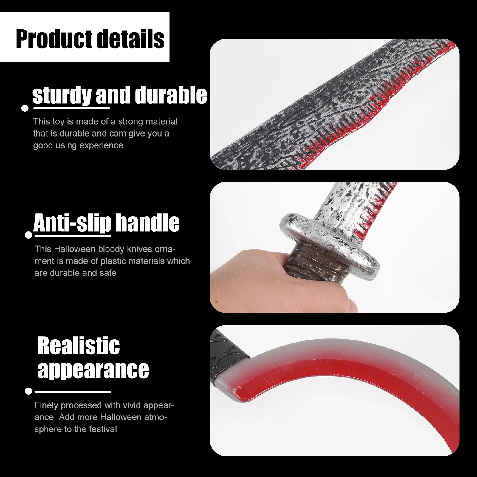 4 Pcs Blood Knife Props Fake Cutters Halloween Bloody Knives Plastic Party Supplies Decorate