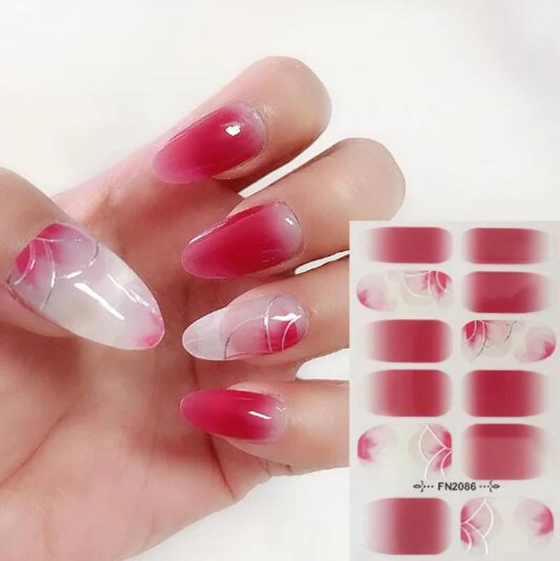 San Valentino Amore Cuore Labbro Adesivi per unghie 3D Copertura completa Adesivo per unghie Avvolge Donne Bellezza Nail Salon Manicure fai da te Decalcomanie