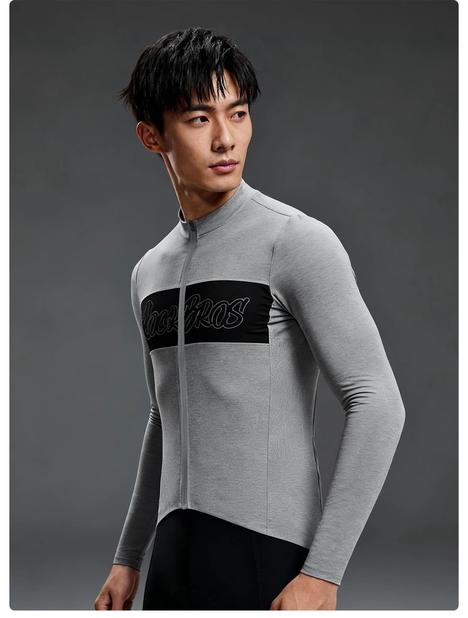 ROCKBROS Radtrikot mit langen Ärmeln, 17,5-Mikron-Wolle, atmungsaktive Fahrrad-Sportbekleidung, Sport-Tencel-Wollkleidung, Outdoor, Frühling/Herbst – Detail 8