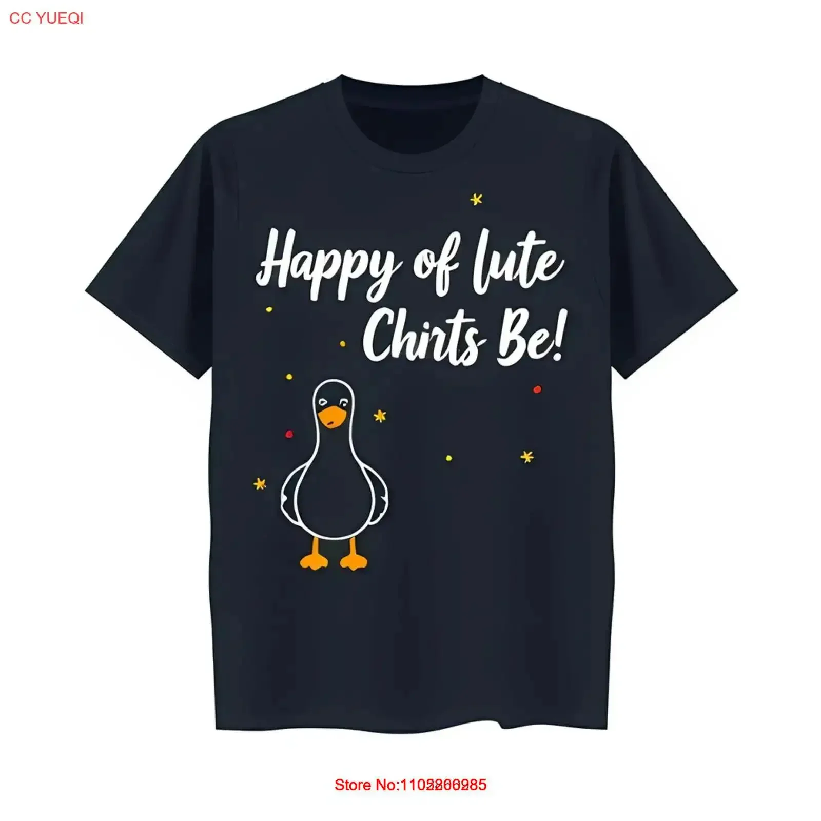 

Забавная праздничная футболка «Happy of lute Chirts Be», темно-синяя винтажная стильная уличная одежда, модная мягкая дышащая футболка с рисунком