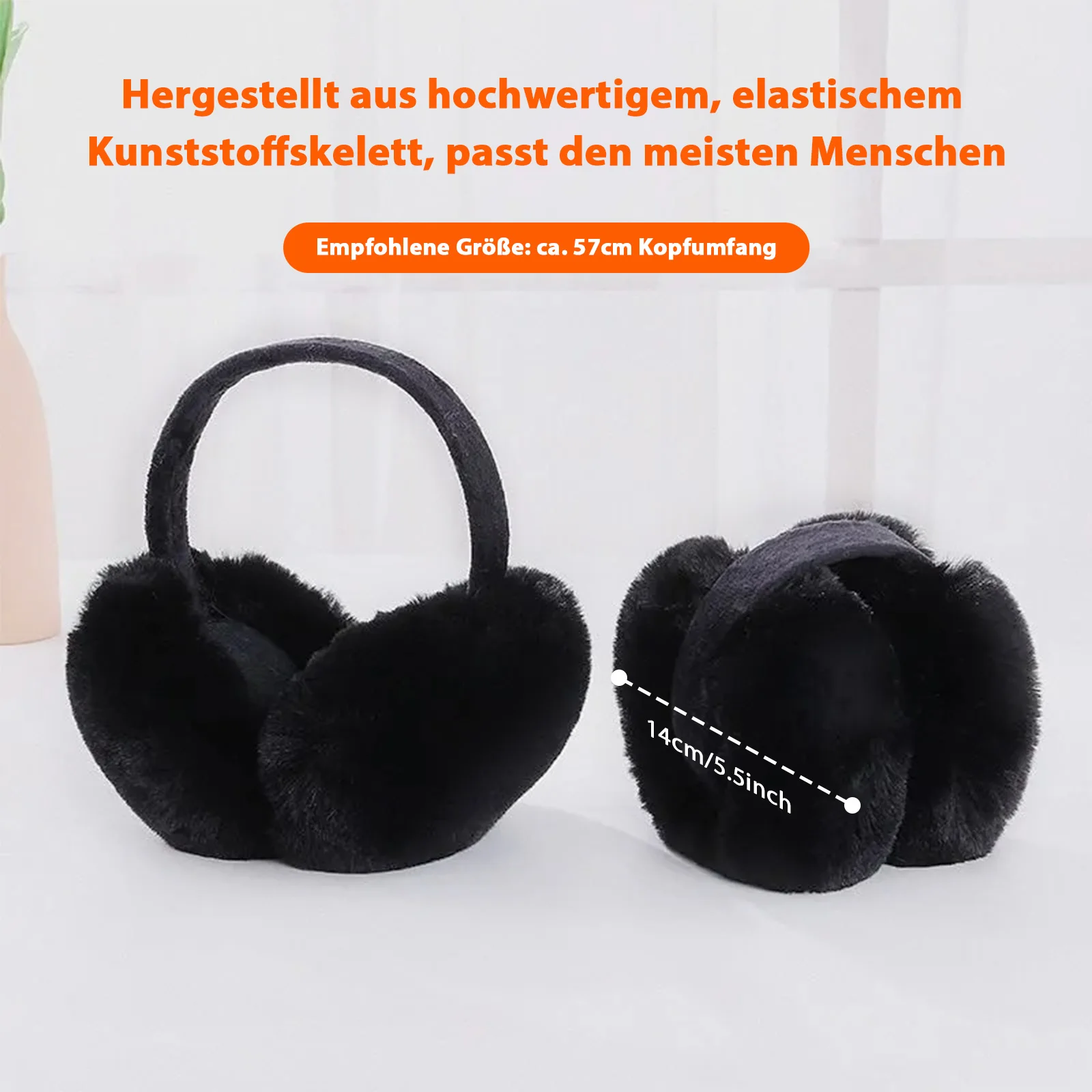 2PCS/SET Faux Fur Ear Warmer Soft And Comfortable Foldable And Portable Windproof And Warm Winter Earmuffs