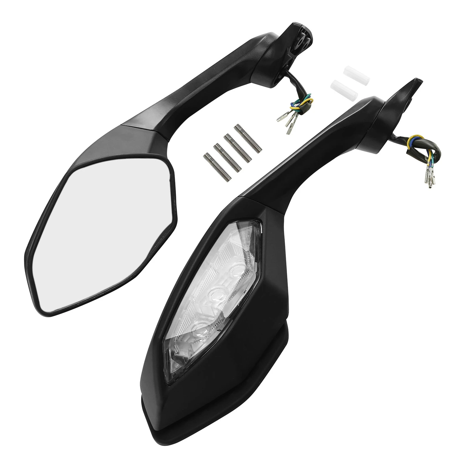 Motorcycle Side Rear View Mirrors  Turn Signals Fit For Yamaha YZF R1 2015-2025 YZF R6 2017-2022