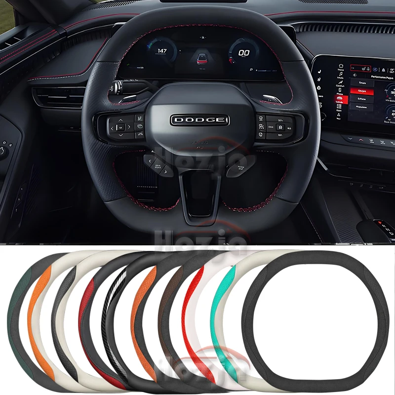 

Leather Car Steering Wheel Cover for Dodge Charger Daytona 2024 2025 Non-slip Car-styling Auto Accessories