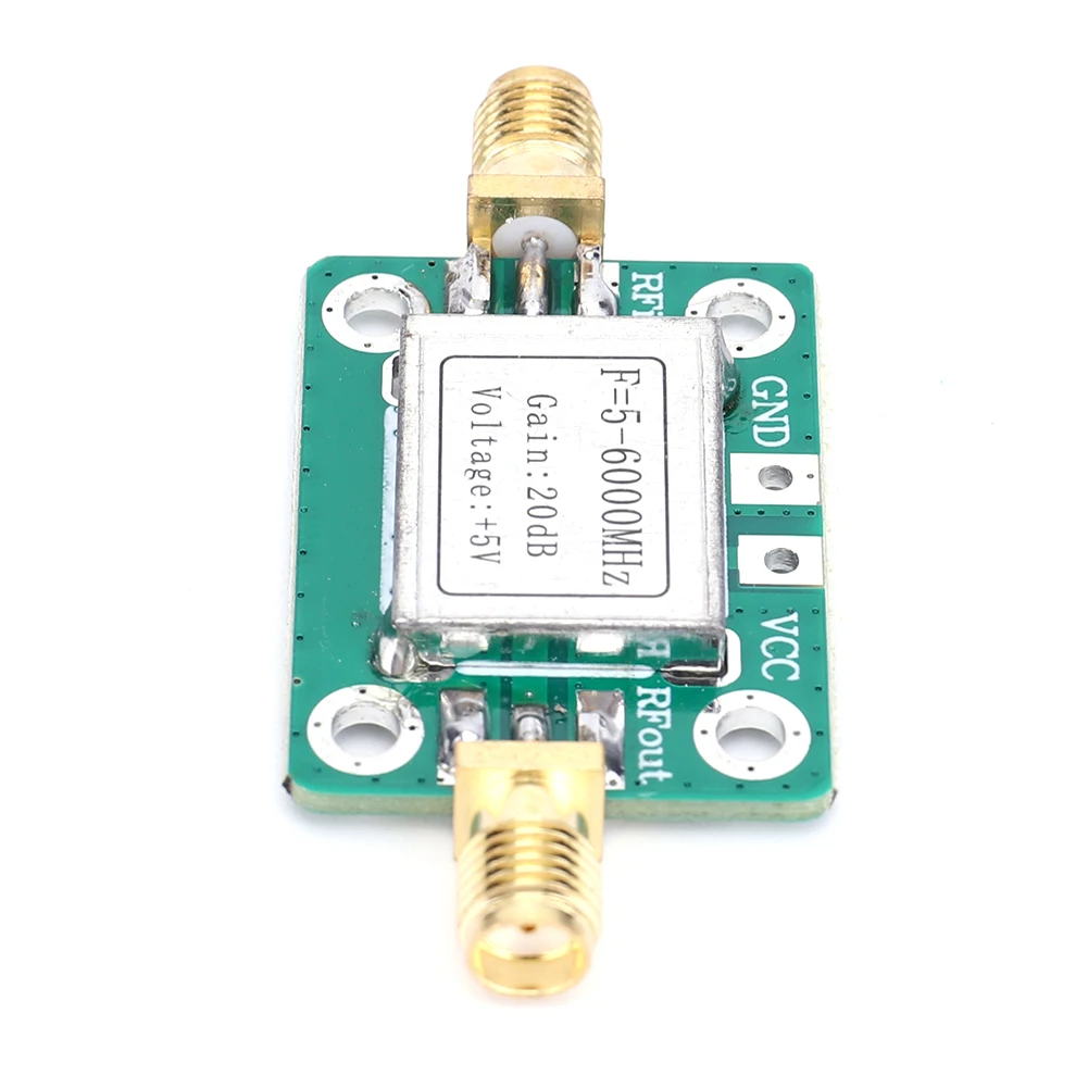 5-6000MHz RF Amplifier Module Gain 20dB Broadband RF Wideband Amplifier VFH UHF SHF Amplifier LNA Board with Shielding Shell