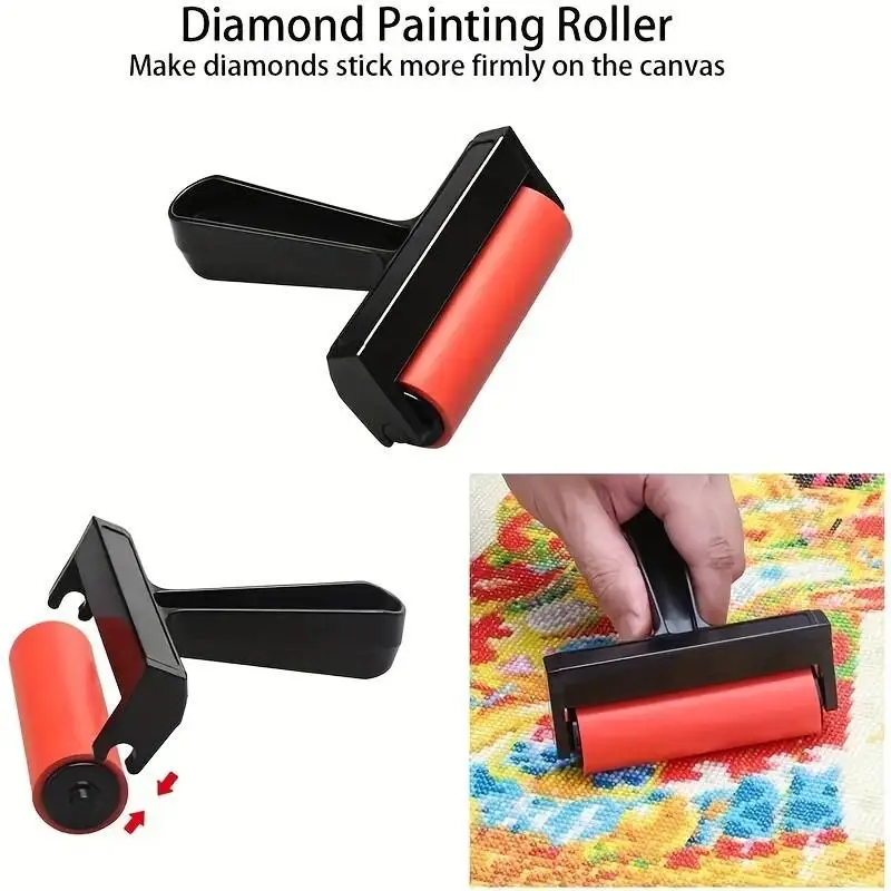 10cm Diamond Painting Roller Plastic Rubber Press Wheel DIY Diamond Pressing Tool Square Drill Round Drill Reinforcement Colorful Roller view 6
