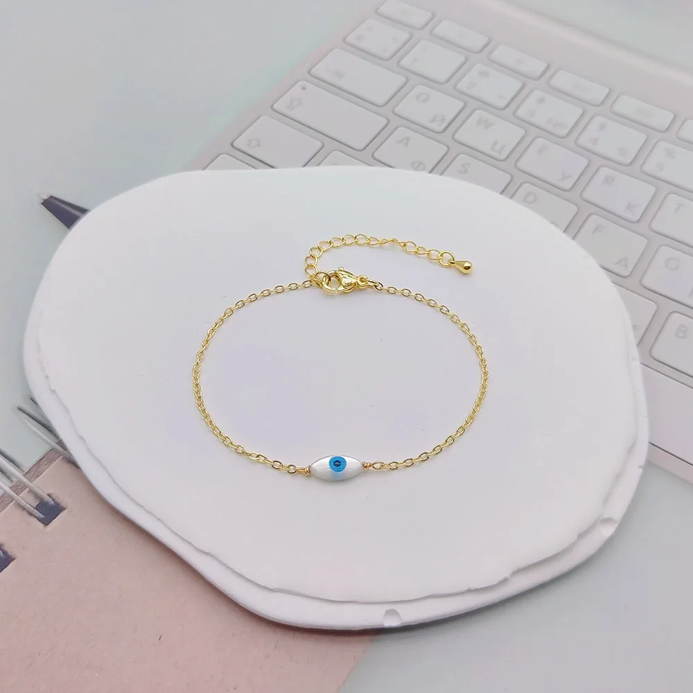 Böses-Auge-Schutzarmbänder für Frauen, Edelstahl-Armband, Großhandelsangebot, zierliche Kette, Pulseras, einfacher Schmuck, Geschenke für Sie – Detail 4