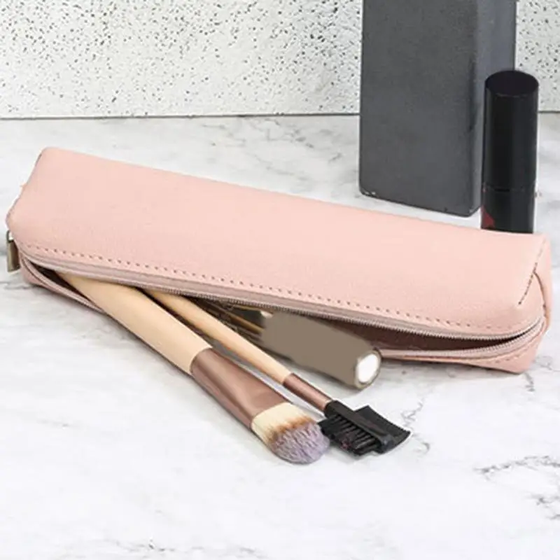 Small Pencil Bag Cute PU Pen Holder Purse Pouch Small Accessories Organizer Lipstick Case Pouch With Zipper For Brush Lipstick E